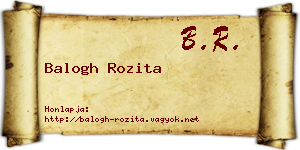 Balogh Rozita névjegykártya